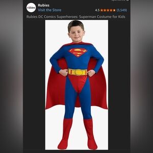 COMPLETE Rubie's Superman Kids Costume - Blue and Red
